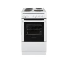 Front view of NordMende CSE514WH 50cm electric cooker in white