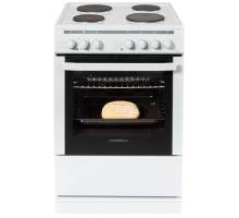 Front view of NordMende CSE63WH 60cm electric cooker in white