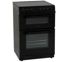 Front view of NordMende CTEC61BK electric cooker in black