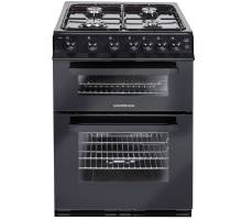 Front view of NordMende CTG61LPGBK 60cm LPG gas cooker in black