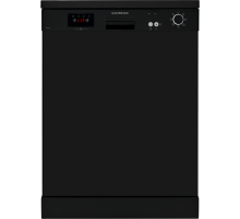 Front view of NordMende DW67BL 60cm dishwasher in black