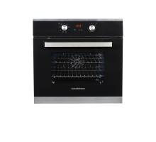 Front view of NordMende SOP416IX oven showing black glass and stainless steel design