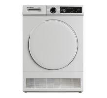 Front view of NordMende TDC91WH 9kg condenser dryer in white