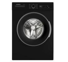 Front view of NordMende WMT1271BL 7kg washing machine in black