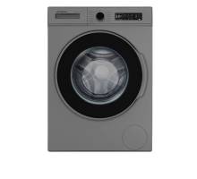 Front view of NordMende WMT1271SL 7kg washing machine in silver
