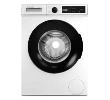 Front view of NordMende WMT1281WH 8kg washing machine in white