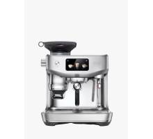 Front view of Sage Oracle Jet espresso machine in stainless steel finish