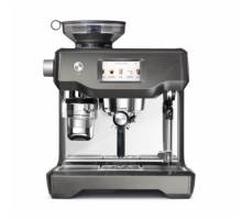 Front view of Sage Oracle Touch espresso machine in Black Stainless Steel finish