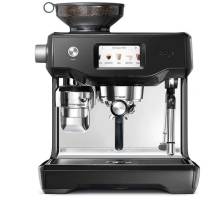 Front view of Sage Oracle Touch espresso machine in Black Truffle finish