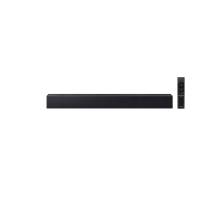 Front view of Samsung HW-B400F soundbar in Titan Black