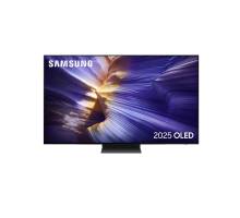 Front view of Samsung QE77S90FAEXXU 77 inch OLED Smart TV with ultra-slim bezel