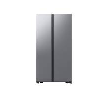 Front view of Samsung RS57DG400EM9EU 91cm American fridge freezer in silver finish