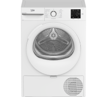 Front view of the Beko BM3T3822W 8kg Heat Pump Tumble Dryer in White