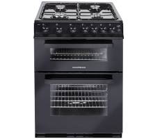 Front view of the NordMende CTG61BK 60cm Freestanding Gas Cooker in Black