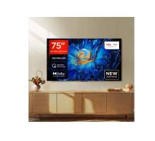 Front view of the TCL 75C6KS-UK 75 4K Ultra HD QD-Mini LED TV