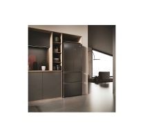 Haier HFR3718ENMD American Style Fridge Freezer - Dark Inox