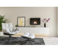 Henley Crete Bioethanol Wall Fire with matte black frame