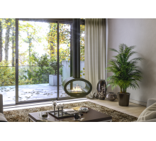 Henley Milan Bioethanol Ceiling Fireplace with open dual-sided flames