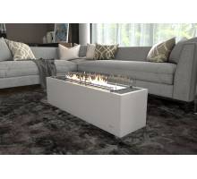 Henley Mist Bioethanol Stove in white finish with brushed steel burner