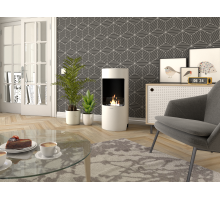 Henley Paris Bioethanol Stove in white finish with real flame effect