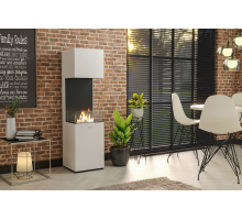 Henley Vienna Bioethanol Stove in White with tall freestanding design