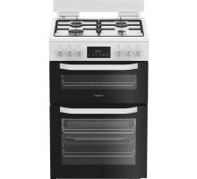 Hotpoint HDD6GDC2W dual fuel double cooker in white 60cm