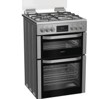 Hotpoint HDD6GDC2WX dual fuel double cooker in inox 60cm