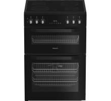 Hotpoint HDE6VDB1 electric double cooker in black 60cm
