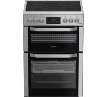 Hotpoint HDE6VDCAX electric double cooker in inox with Air Fry