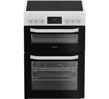 Hotpoint HDE6VDW electric double cooker in white 60cm