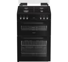 Hotpoint HDG6GDCB1 gas double cooker in black 60cm