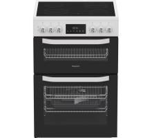 Hotpoint HTE6VDCW electric twin cooker in white 60cm
