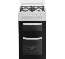 Hotpoint HTG5GCWL gas twin cooker white, 50cm freestanding cooker with glass lid, Dalzells