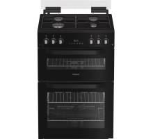 Hotpoint HTG6GDCB1 gas twin cooker in black 60cm