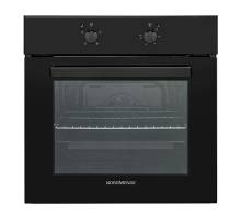 Image of the Nordmende SO106BL Built-In Single Fan Oven in sleek black glass finish