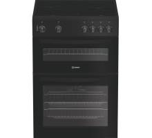 Indesit IDE6VMB electric double cooker black, 60cm freestanding cooker, Dalzells