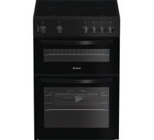 Indesit ITE6VMB electric twin cooker black, 60cm freestanding cooker, Dalzells