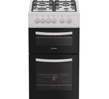 Indesit ITG5GMW gas twin cooker white, 50cm freestanding cooker, Dalzells