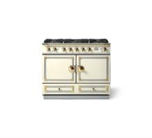 La Cornue CornuFé 110cm Dual Fuel Polished Brass Blanc