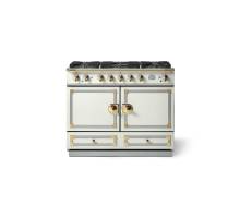 La Cornue CornuFé 110cm Dual Fuel Polished Brass Pure White