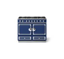 La Cornue CornuFé 110cm Dual Fuel Polished Chrome Royal Blue