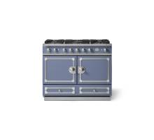 La Cornue CornuFé 110cm Dual Fuel Satin Chrome Provence Blue