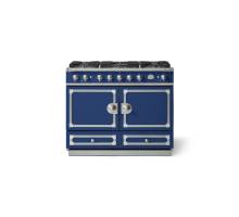 La Cornue CornuFé 110cm Dual Fuel Satin Chrome Royal Blue