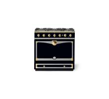 La Cornue CornuFé Albertine 90cm Dual Fuel Polished Brass Gloss Black