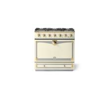 La Cornue CornuFé Albertine 90cm Dual Fuel Polished Brass Ivory