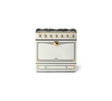  La Cornue CornuFé Albertine 90cm Dual Fuel Polished Brass Pure White