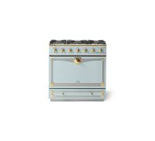 La Cornue CornuFé Albertine 90cm Dual Fuel Polished Brass Roquefort