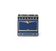 La Cornue CornuFé Albertine 90cm Dual Fuel Polished Brass Royal Blue