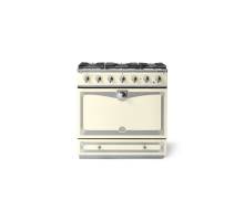 La Cornue CornuFé Albertine 90cm Dual Fuel Polished Brass White