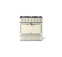 La Cornue CornuFé Albertine 90cm Dual Fuel Polished Chrome Ivory